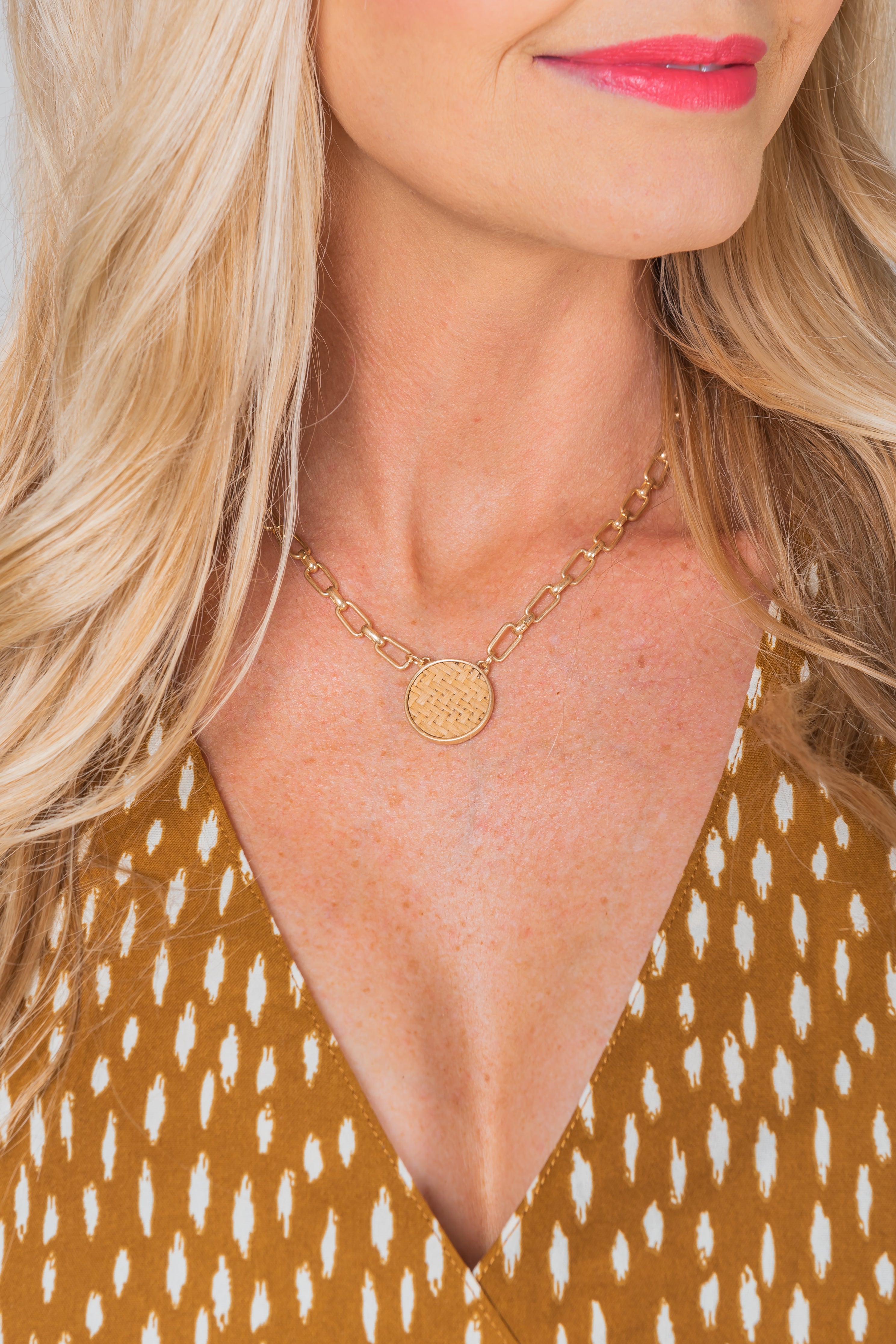 Danielle Raffia Disc Necklace、mySite、hinf8tx79