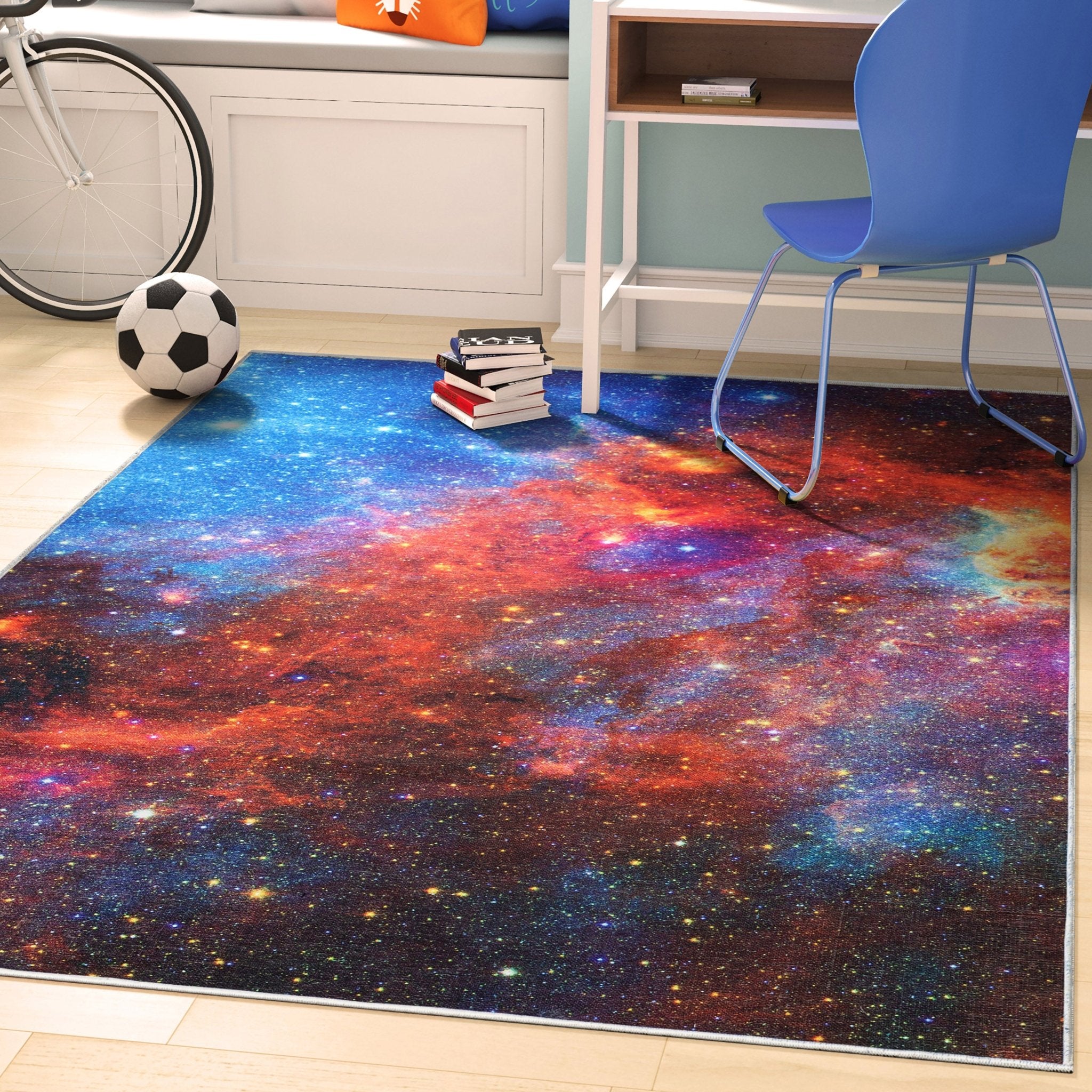 Celestial Space Flat Weave Modern Abstract Multi 5'3 x 7'3 Rug、mySite、gigharbornorthrealestate