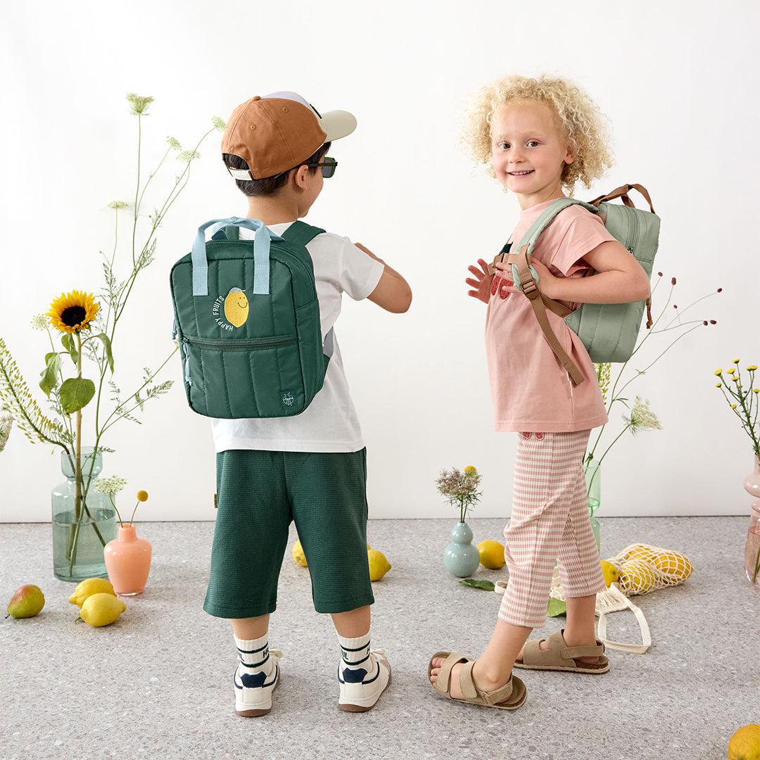  Lassig Mini Square Backpack - Dark Green/Light Blue - Little Gang Lemon、mySite、merchandisen