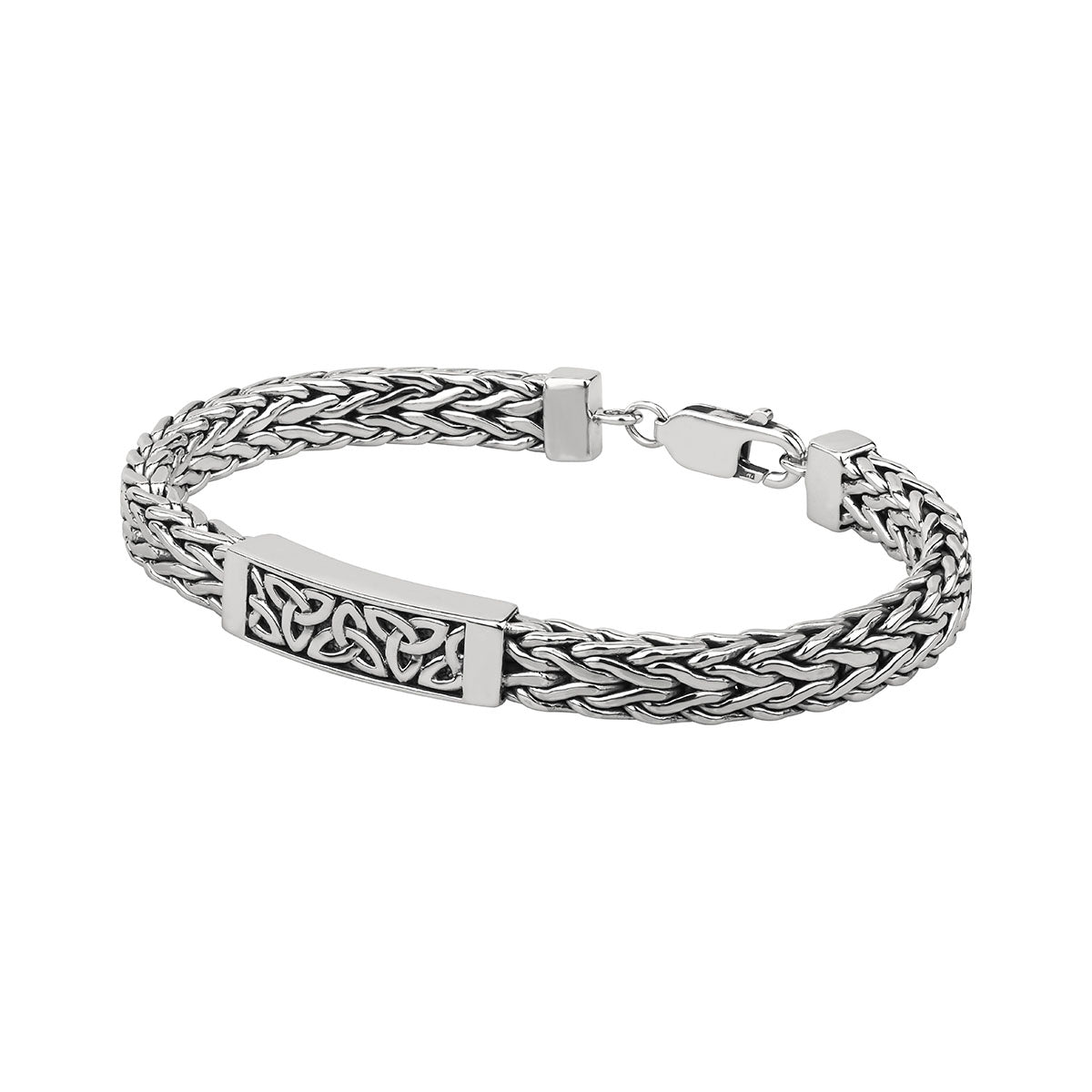  Men's Heavy Silver Trinity Knot Bracelet