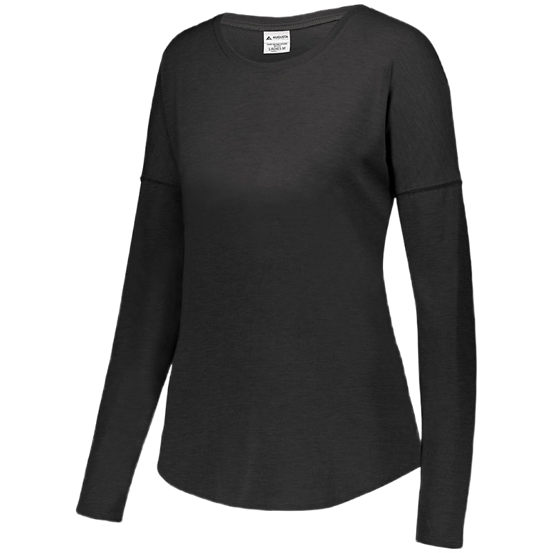 Augusta Women's Long Sleeve Tri-Blend Tee - Black Heather、mySite、noshort
