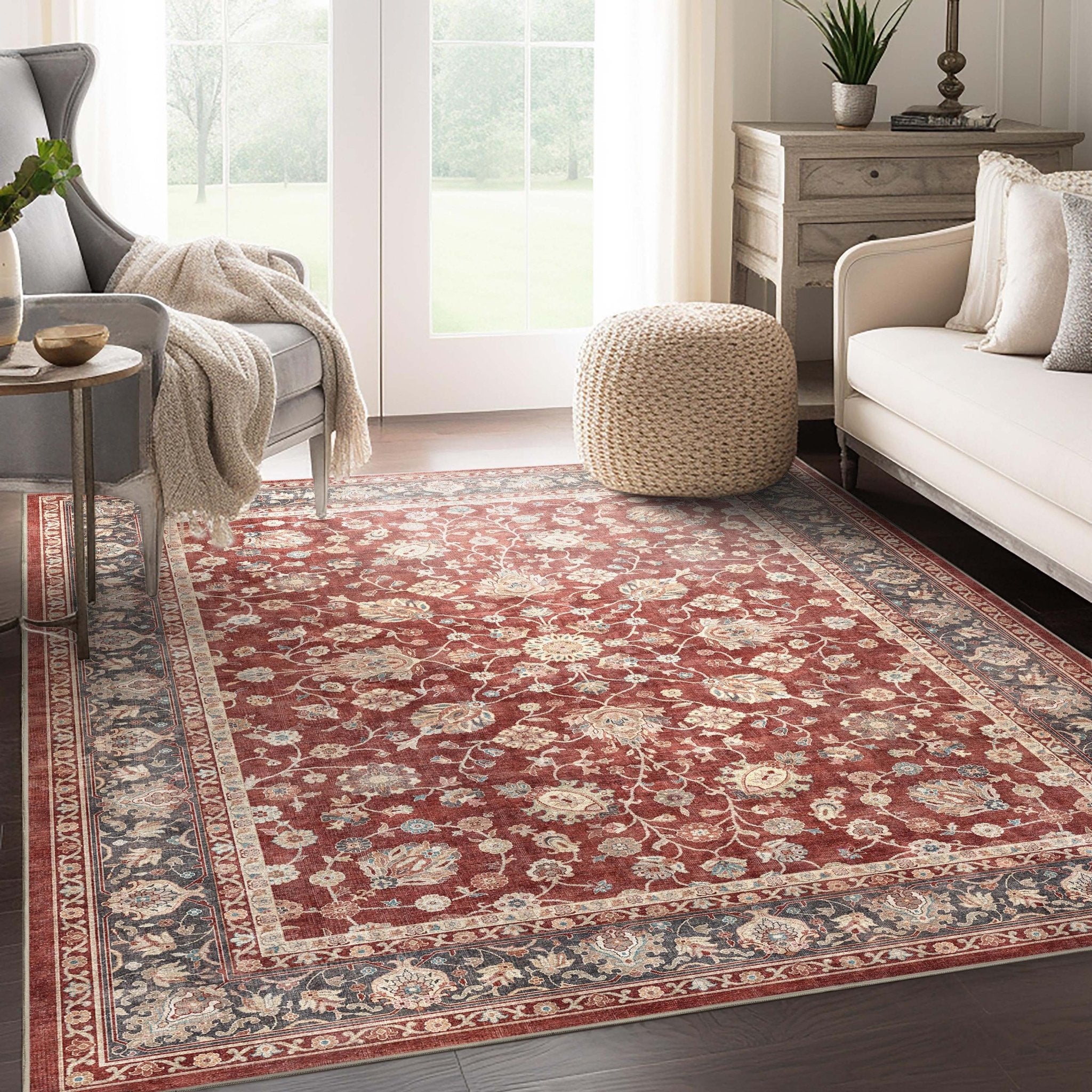 Rome Vintage Oriental Floral Flat-Weave Rug、mySite、gigharbornorthrealestate