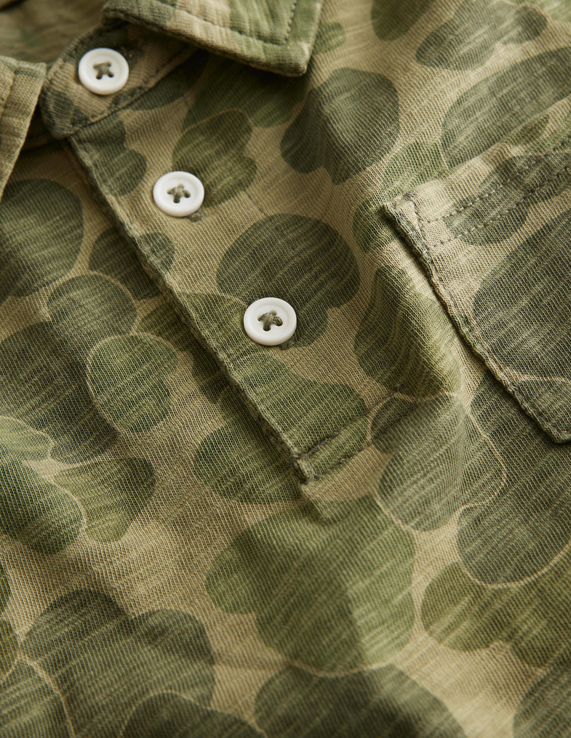  Patterned Slub Jersey Polo-Green Camo、mySite、ashleygrahame