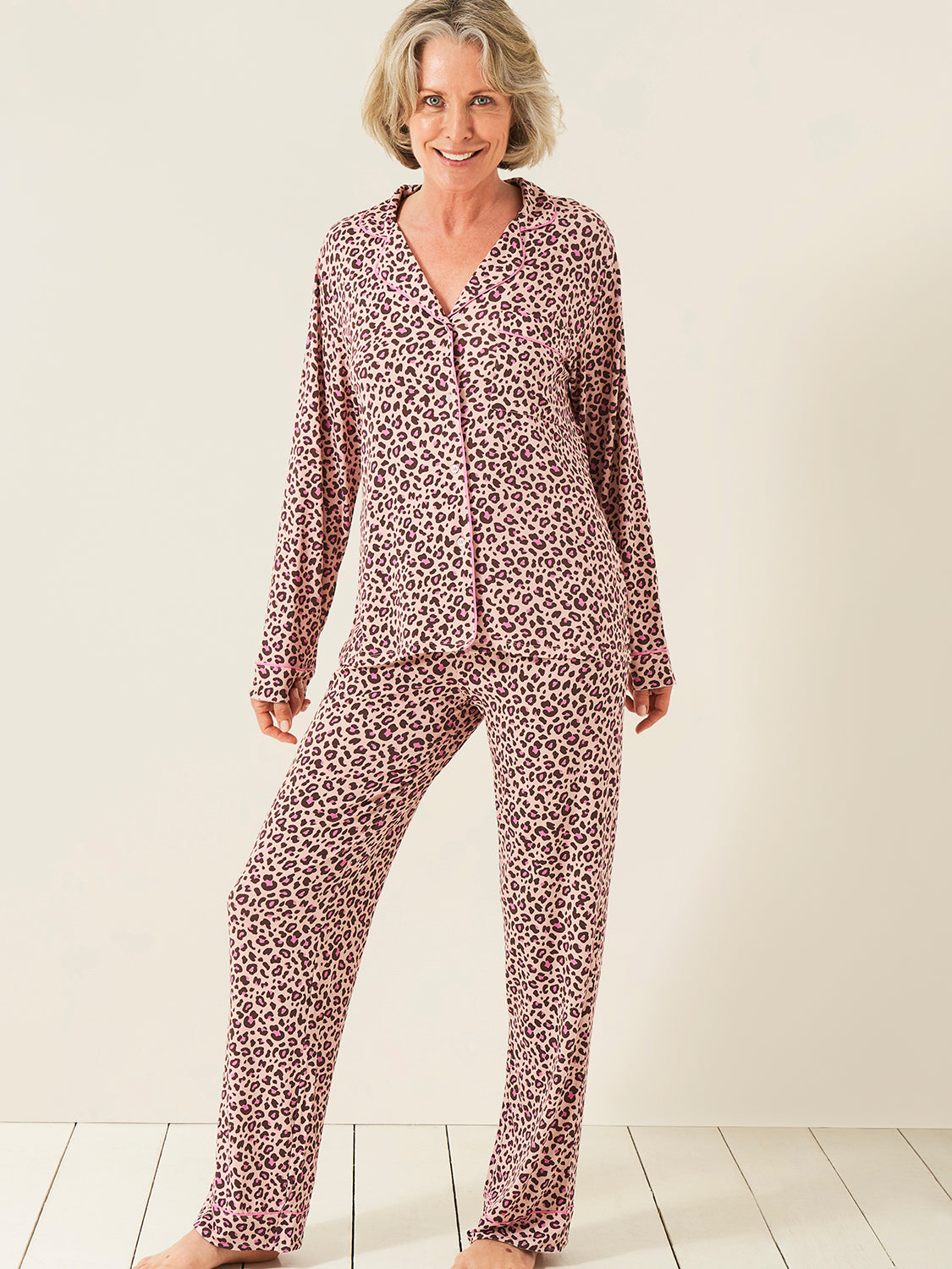 Long Pyjama Set - Liquorice Leopard、mySite、bengalsvssteelers