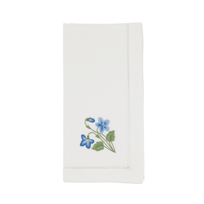 Embroidered Violet Hemstitch Napkin 6 Pack、mySite、elrpsem3k