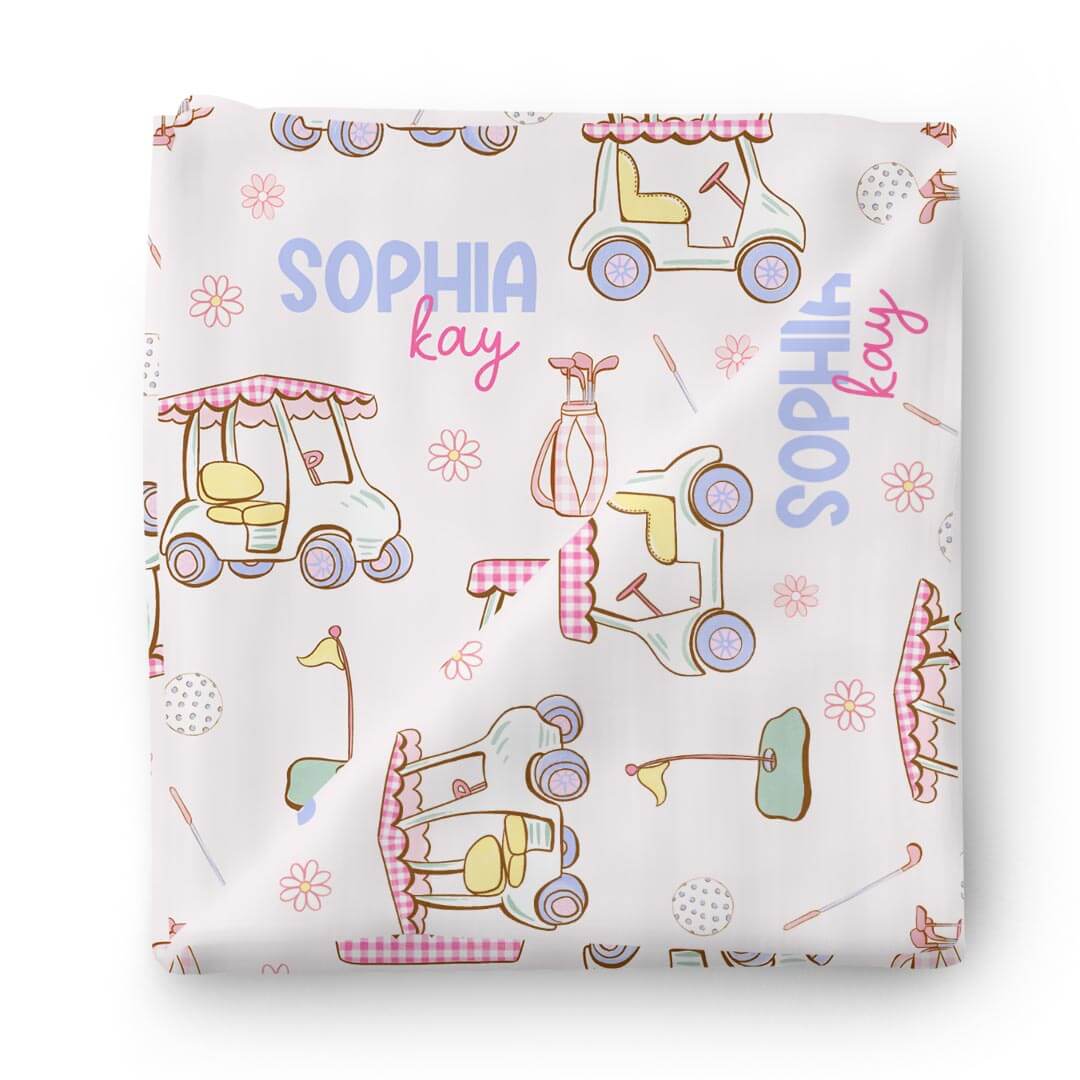  Country Club Cuties Personalized Swaddle Blanket | Pink、mySite、layawaytickets