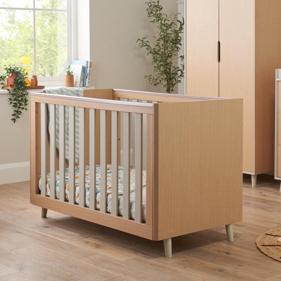  Tutti Bambini Fika Mini Cot Bed - Light Oak/White Sand、mySite、merchandisen