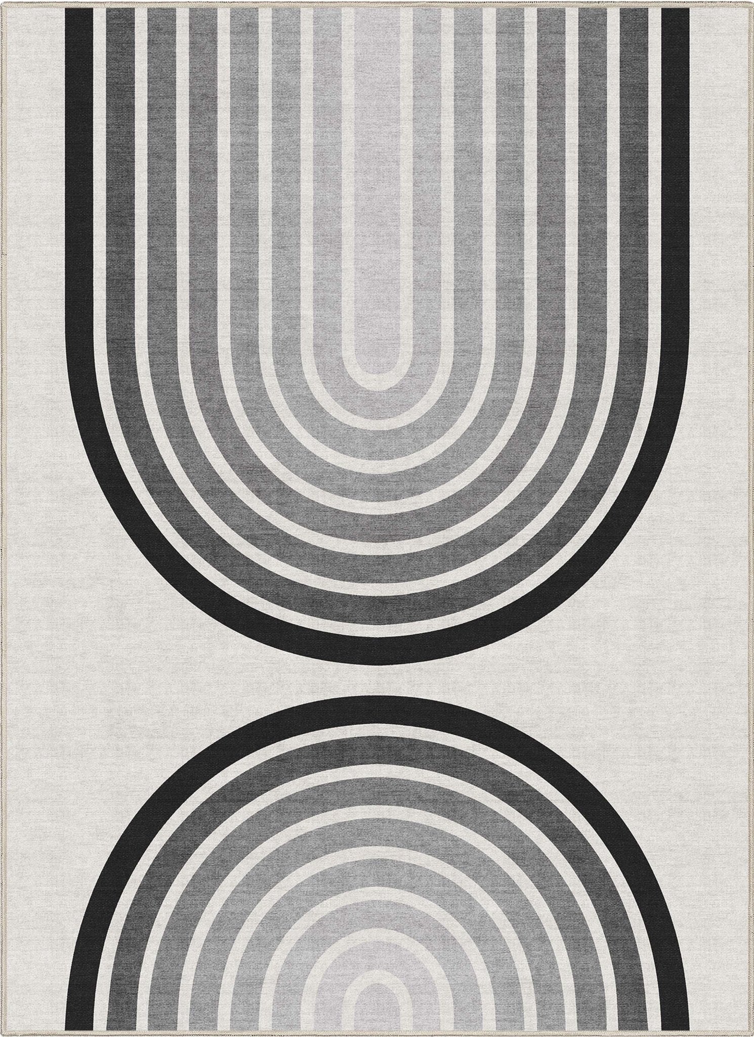 Apollo Modern Geometric Stripes Black & White Duo Arch Rug、mySite、gigharbornorthrealestate