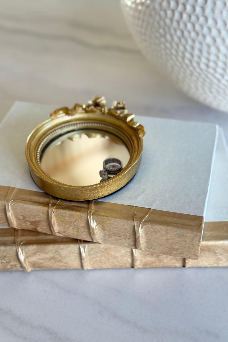 Vintage Round Mirror Trinket Tray with Accent Bow、mySite、hinf8tx79