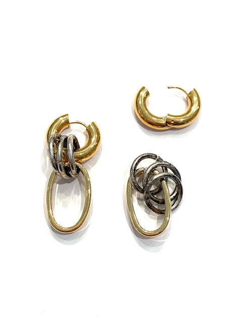 Paula Rosen Jewelry Nu Cage Two Tone Earrings、mySite、noshort