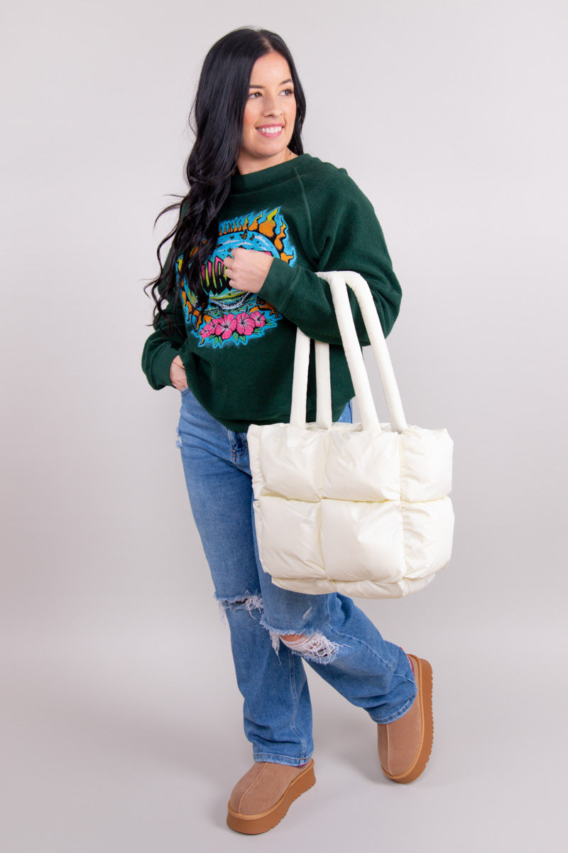 Pure Puff Tote - White、mySite、hinf8tx79