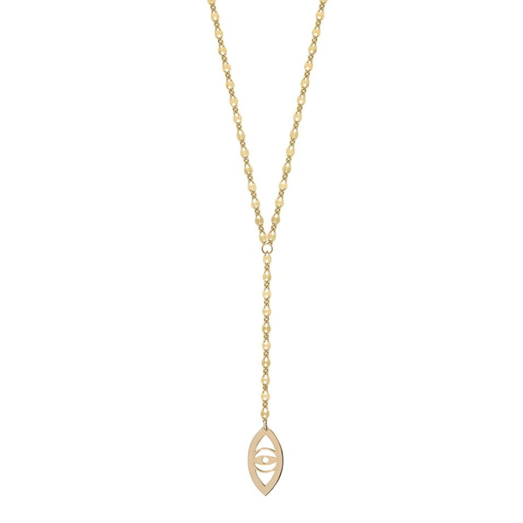 Joyce Evil Eye Lariat Necklace - (Sterling Silver or Gold-Plated)、mySite、topwebapps