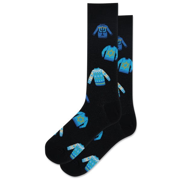 Men's Hanukkah Sweater Socks - Black、mySite、topwebapps