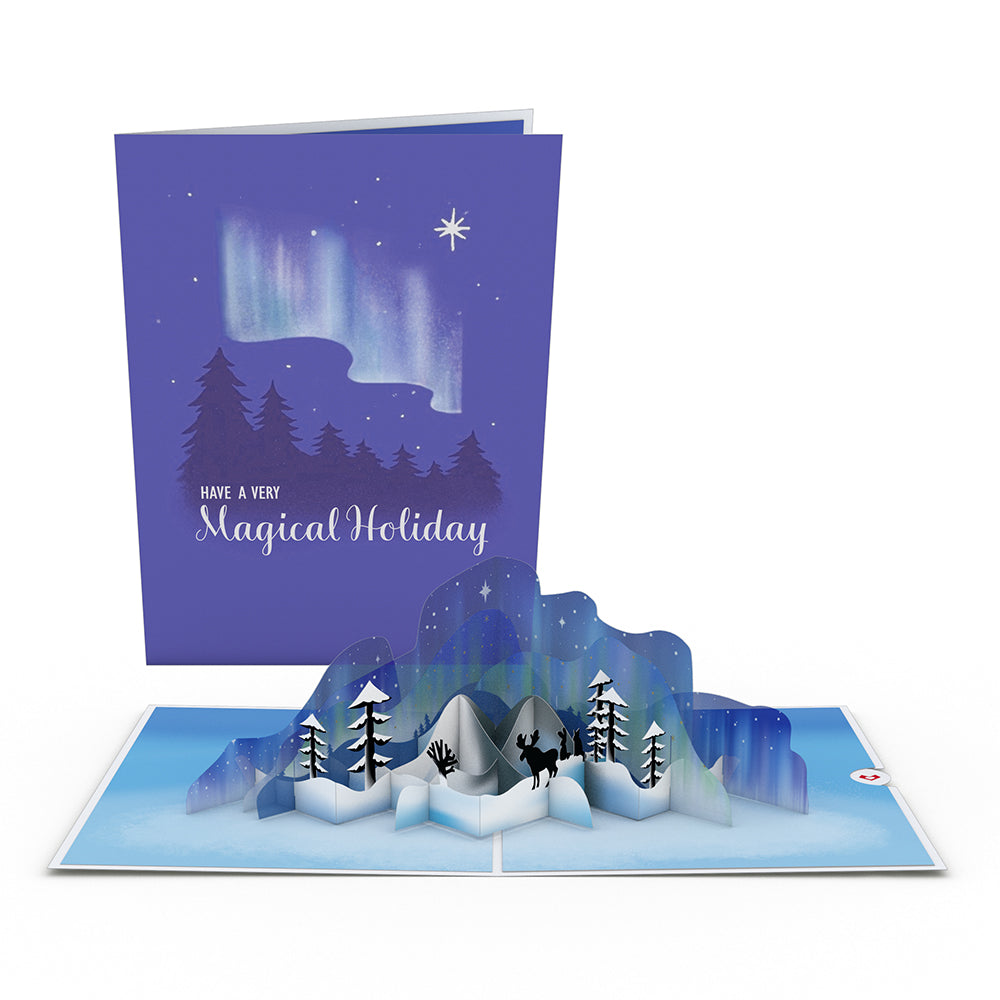 Winter Borealis Scene Pop-Up Card、mySite、solidvoid