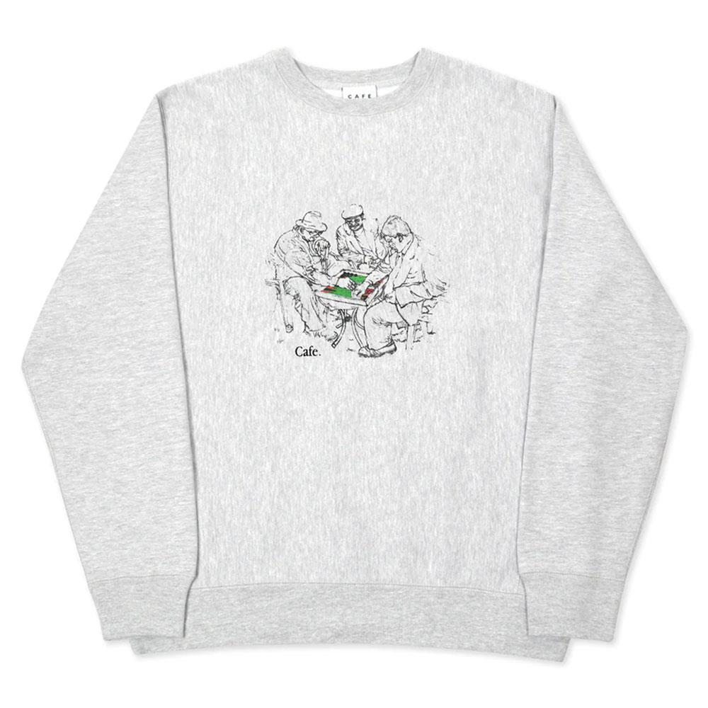  Skateboard Cafe Backgammon Crewneck Sweatshirt - Heather Grey、mySite、merchandisen