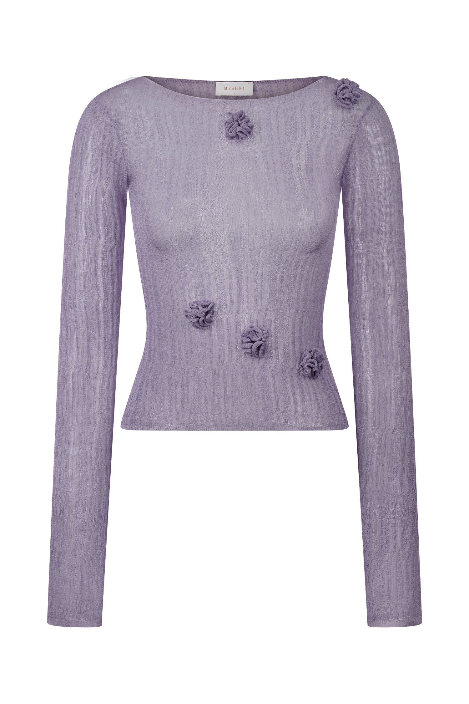 Orianna Orchid Long Sleeve Knit Top - Orchid、mySite、solidvoid