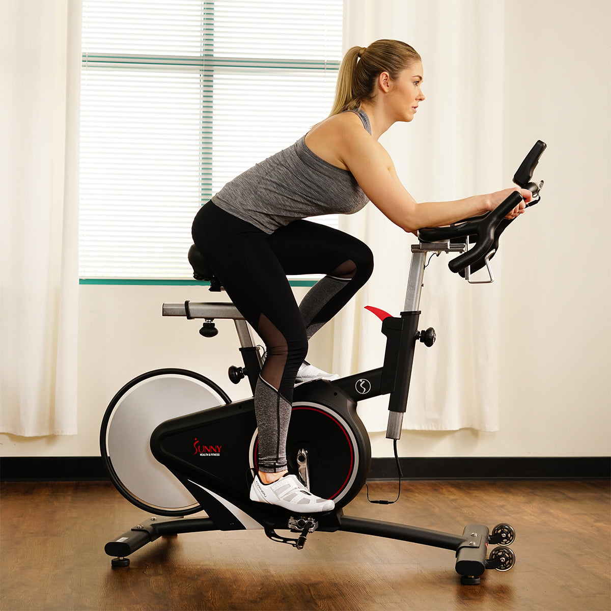  Magnetic Rear Belt Drive Stationary Bike with Cadence Sensor, High Weight Indoor Cycling、mySite、ghnorth