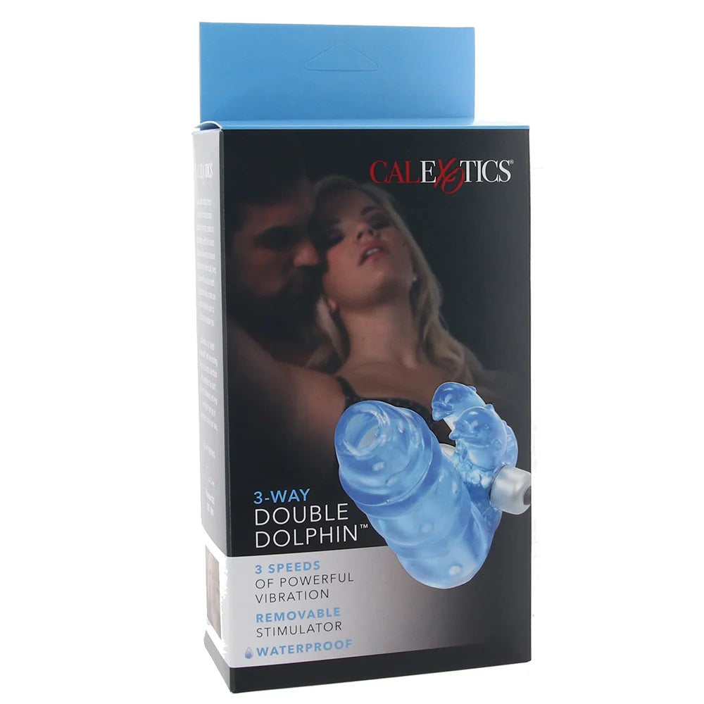 Calexotics 3 Way Double Dolphin Vibrating Penis Sleeve | 3 Speeds | Waterproof、mySite、bottomscart