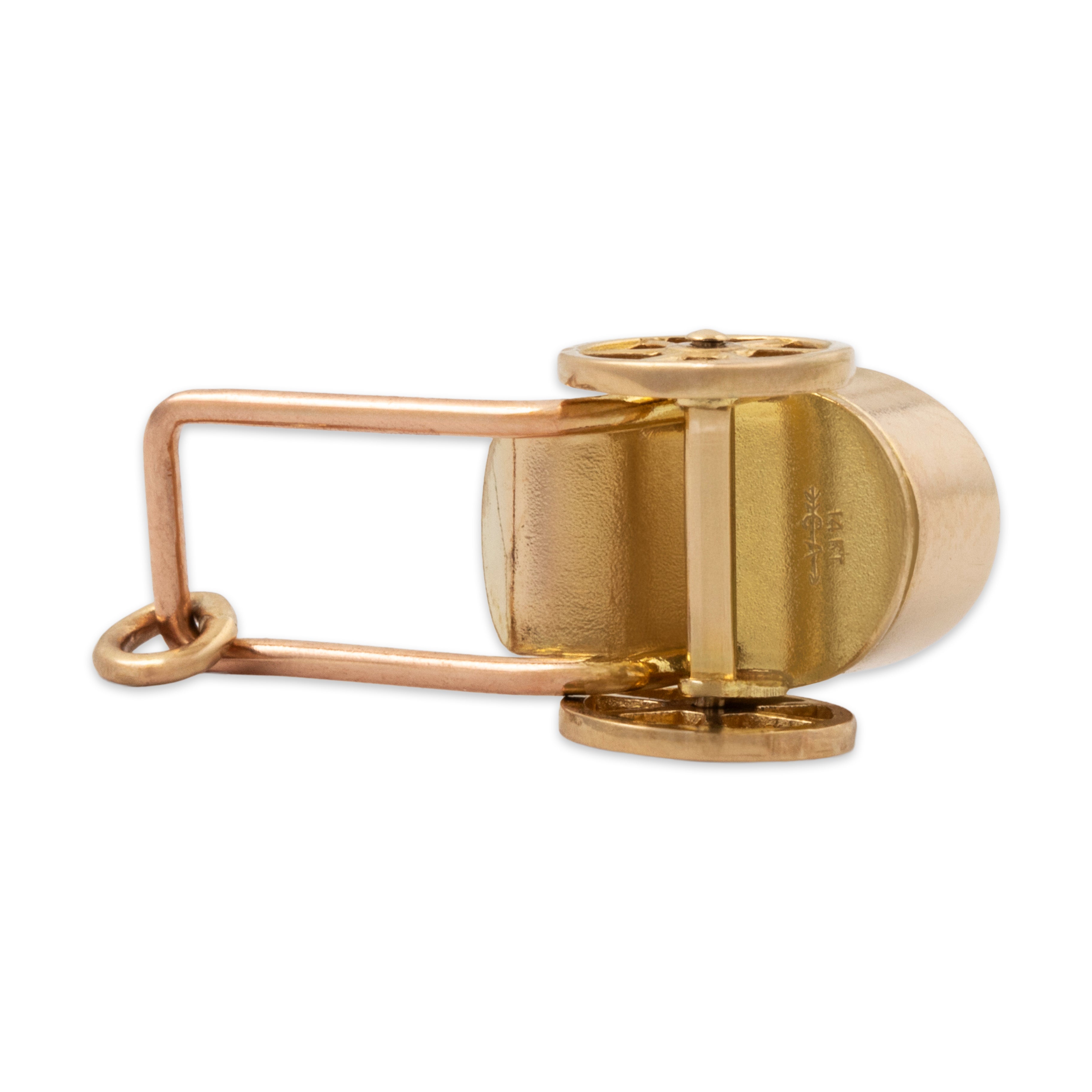 Vintage 14k Yellow & Rose Gold Rolling Pull Cart Charm / Pendant、mySite、hinf8tx79