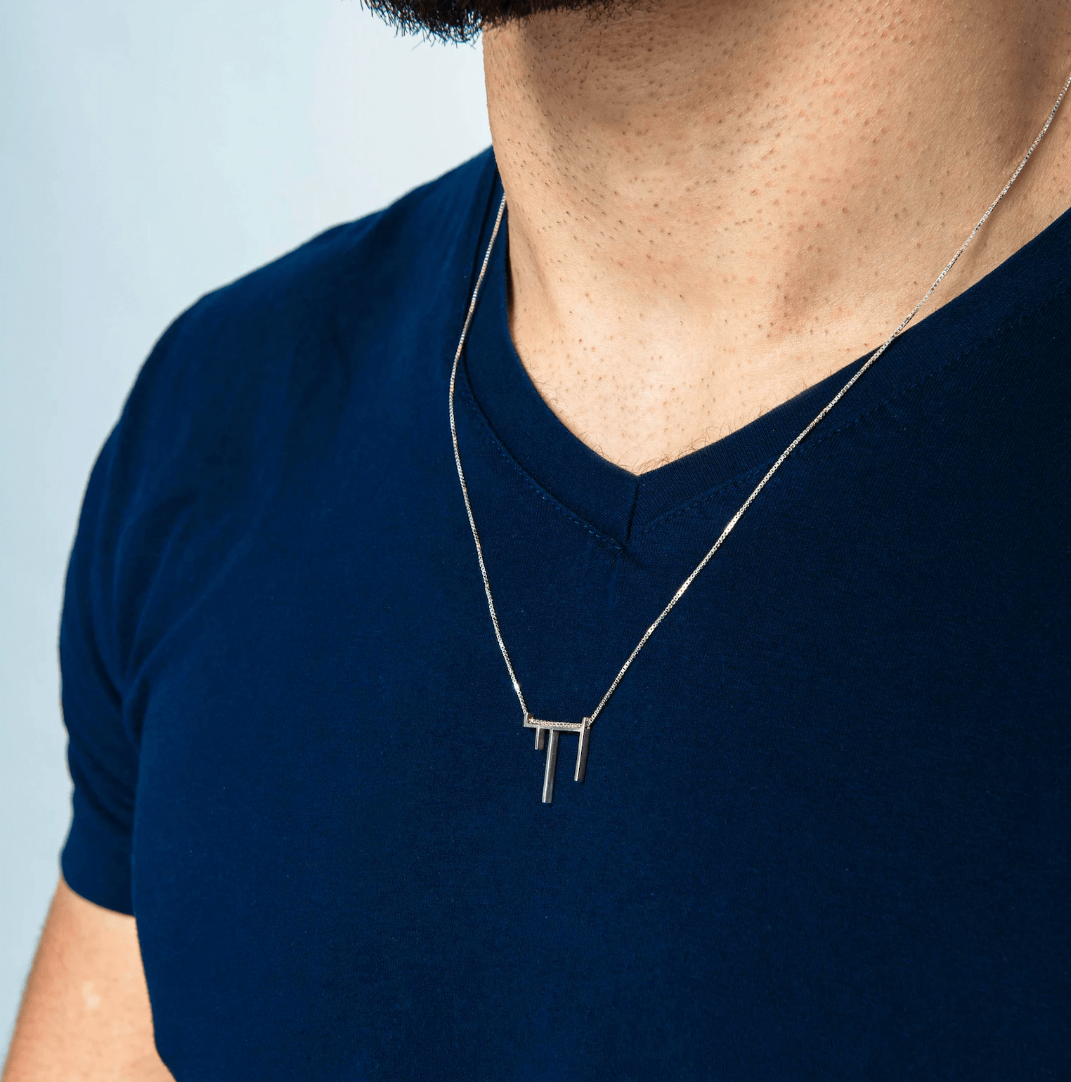 Geometric Chai Necklace - Sterling Silver or Gold-Plated、mySite、topwebapps