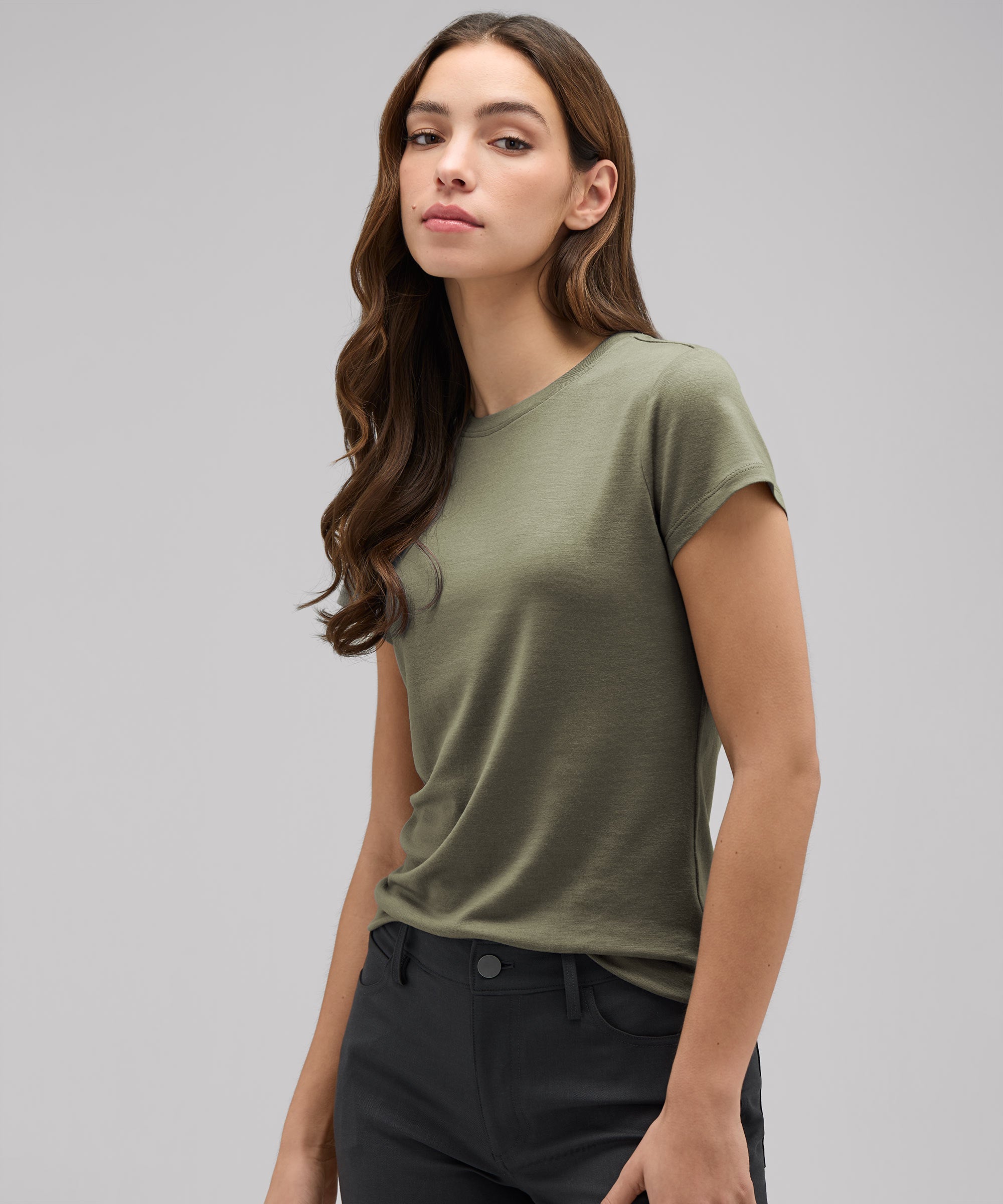 Women's Slim Merino Crew Neck T-Shirt、mySite、noshort