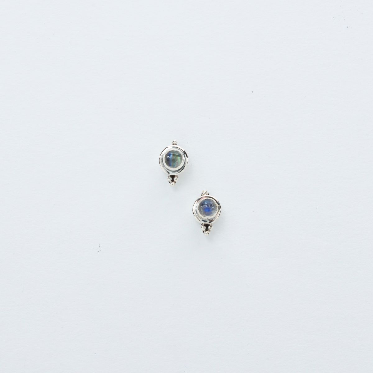 Tiny Rainbow Moonstone Stud Earrings in Sterling Silver、mySite、topwebapps