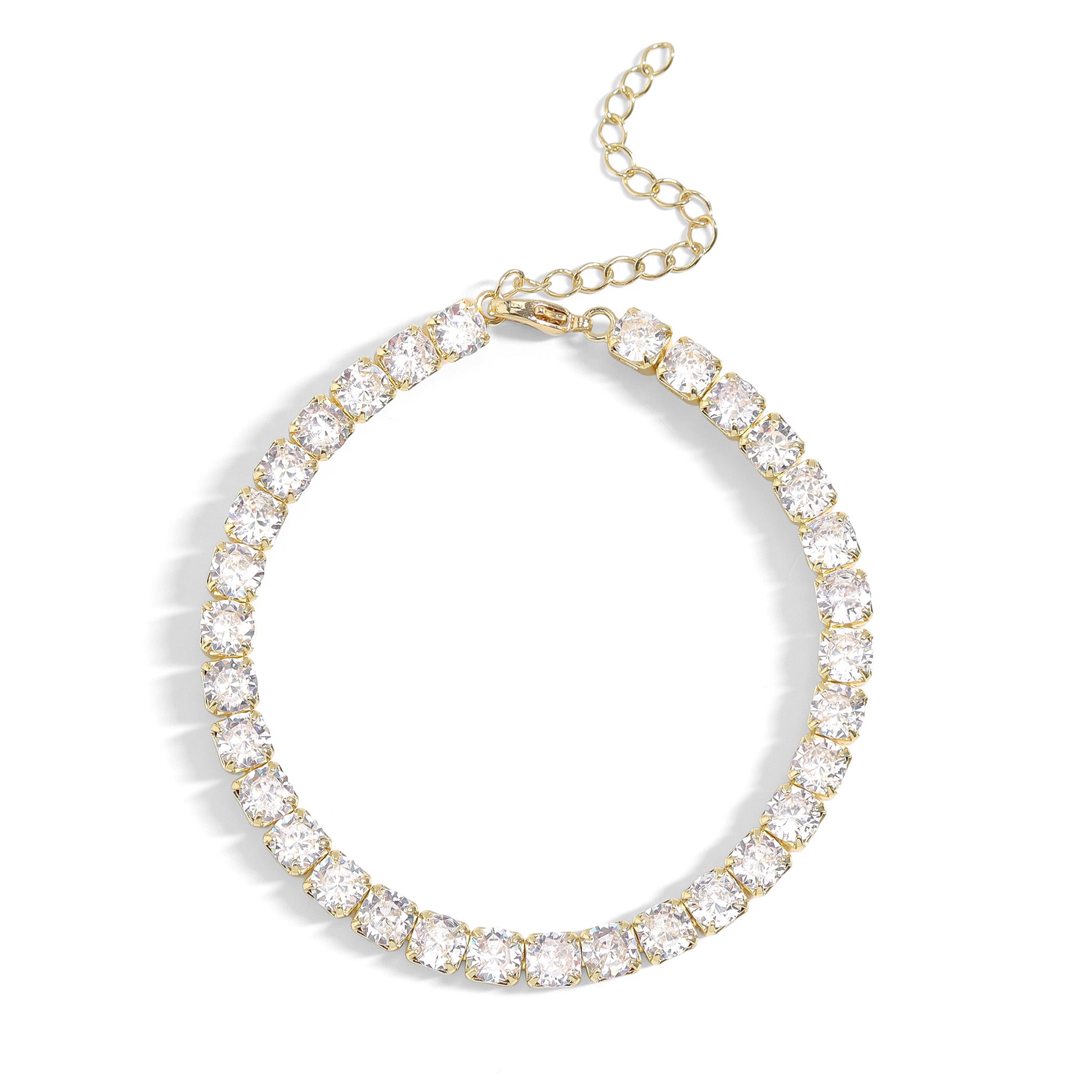 Gold PVD Coated Over Brass Cubic Zirconia Tennis Bracelet / BRJ9086、mySite、dreamappss