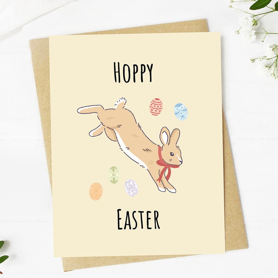  Hoppy Easter Cute Bunny Hop Card、mySite、elrpsem3k