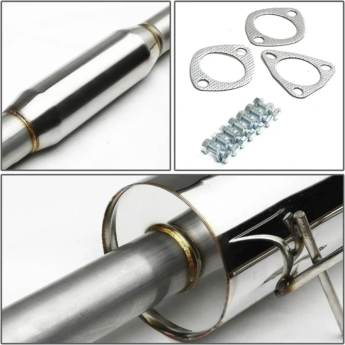 For 1992-1995 Honda Civic 1.5L 4 Inches Rolled Muffler Tip Racing Catback Exhaust System、mySite、nflplayoffbracketp