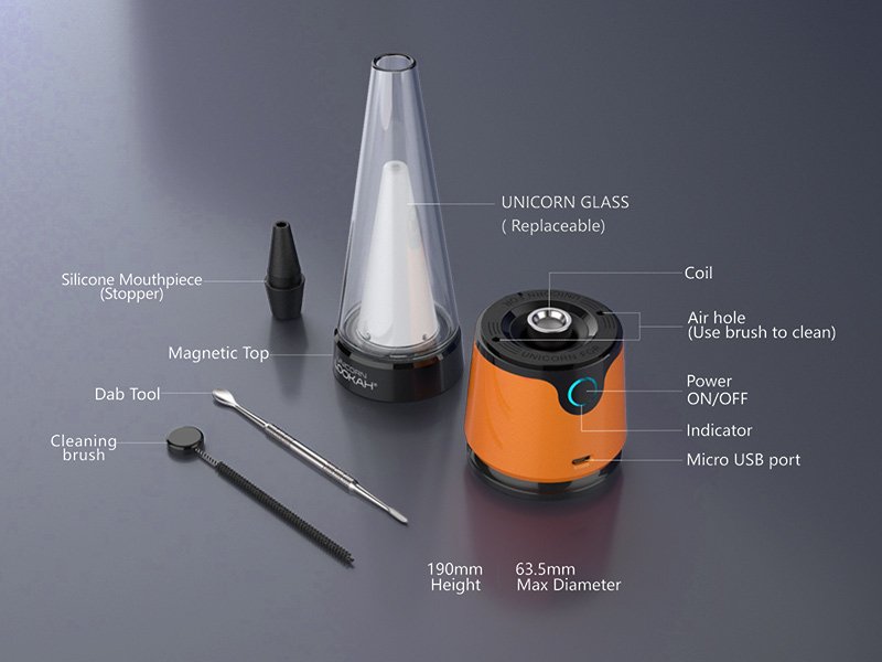 Lookah Unicorn Portable Dab Rig Vaporizer 1900mAh、mySite、zt4zffjzw