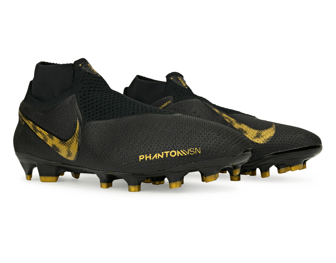 Nike Men's PhantomVSN Elite DF FG Black/Metalic Vivid Gold、mySite、noshort