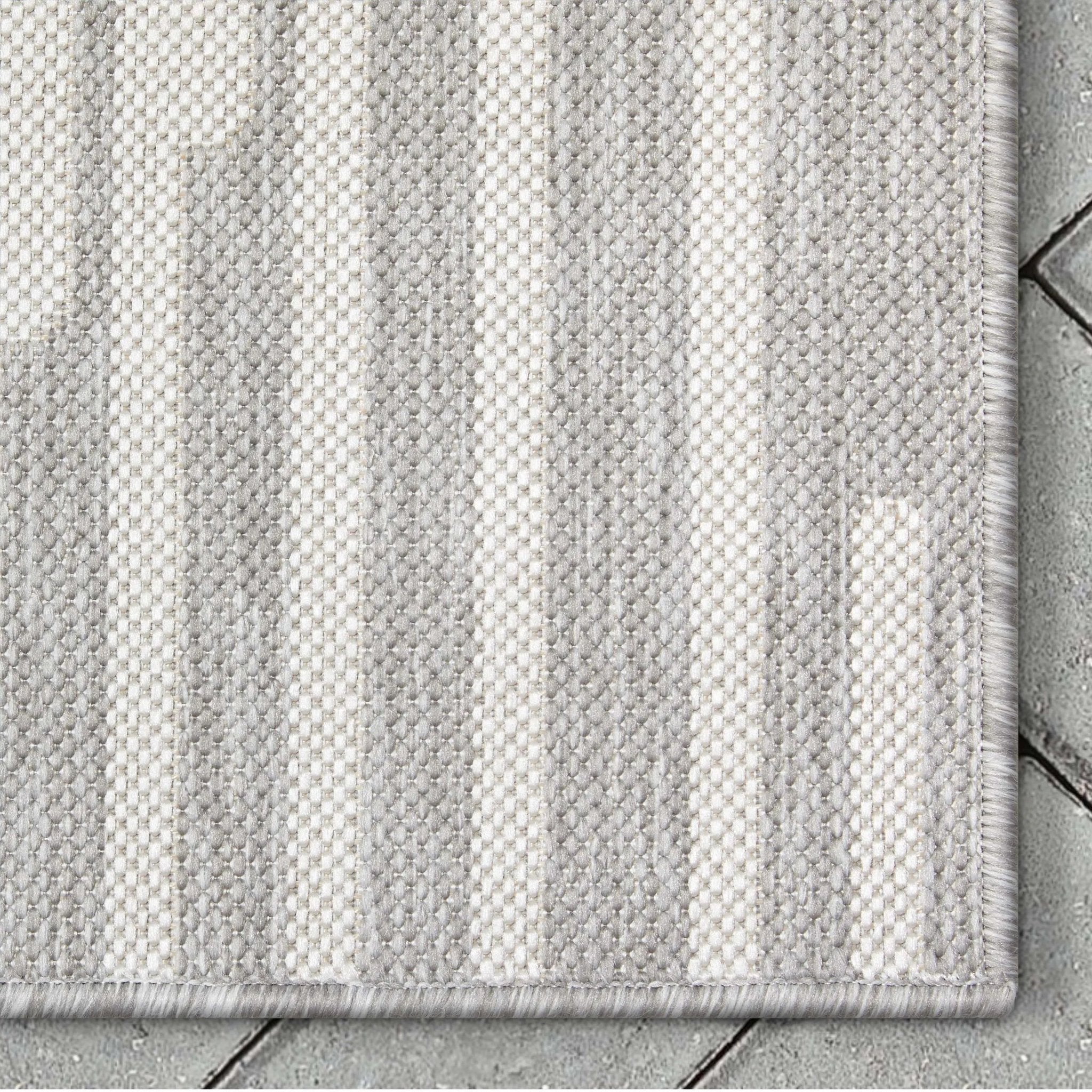 Alder Modern Stripes Indoor/Outdoor Ivory Grey Flat-Weave Rug、mySite、gigharbornorthrealestate