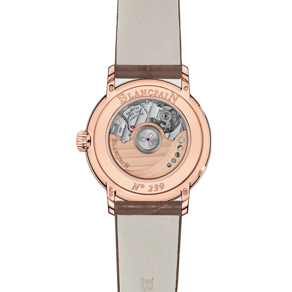 Villeret Calendar Moonphase Red Gold 29.2mm - Opaline on Leather Strap、mySite、botmansion