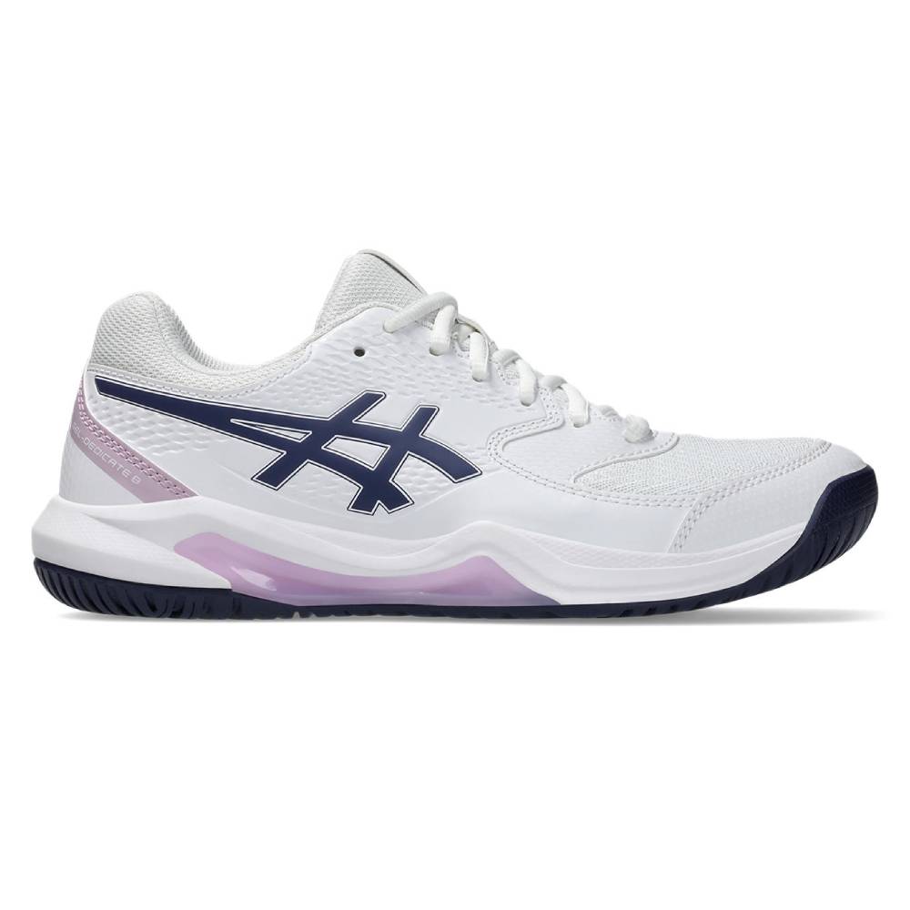 Asics Gel Dedicate 8 Women's Tennis Shoe (White/Indigo Fog)