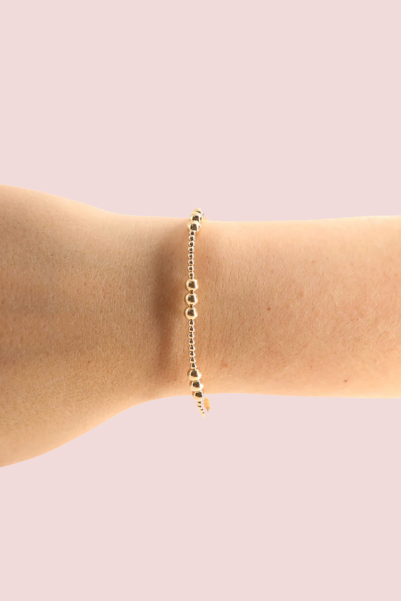 ILY Gold Beaded Bracelet- S/M、mySite、hinf8tx79