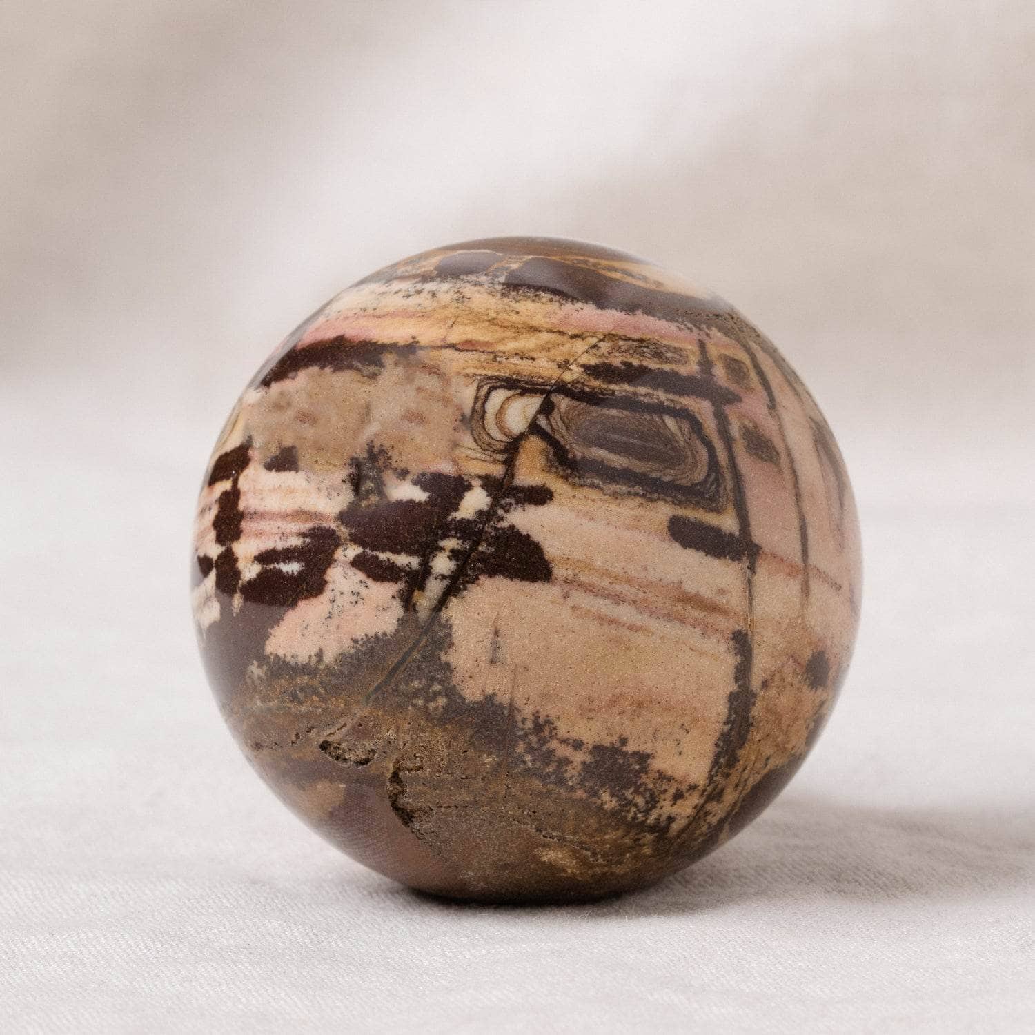 Pink Scenery Jasper Sphere with Tripod - AAA Premium Quality、mySite、hinf8tx79