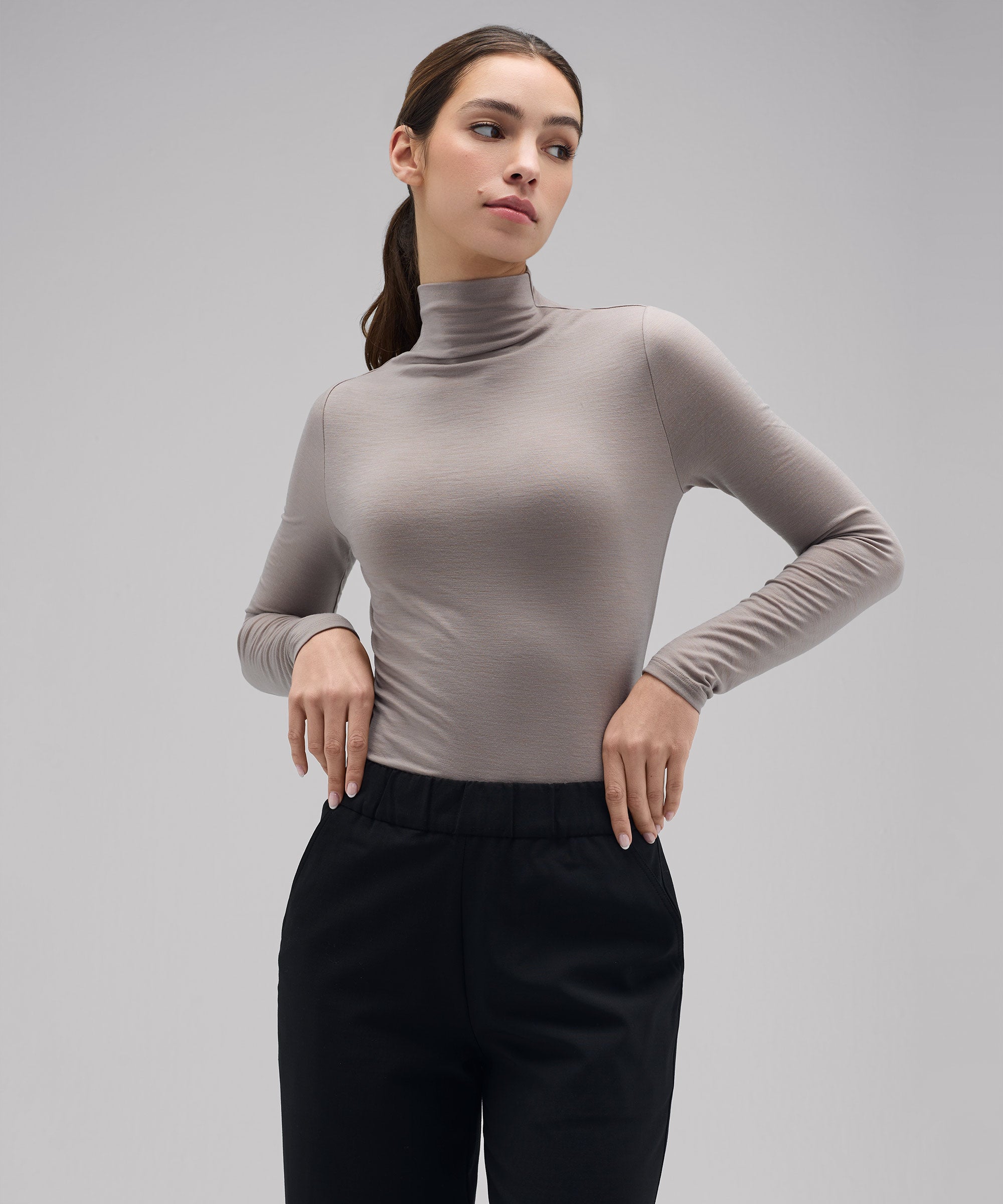 Women's Merino Mock Neck Top、mySite、noshort