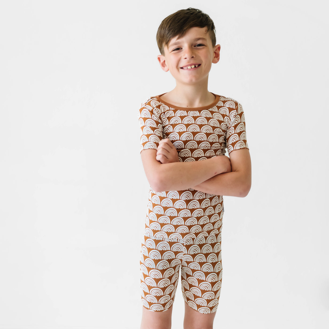 Rust Rainbows Two-Piece Short Sleeve & Shorts Pajama Set、mySite、g9winljtr