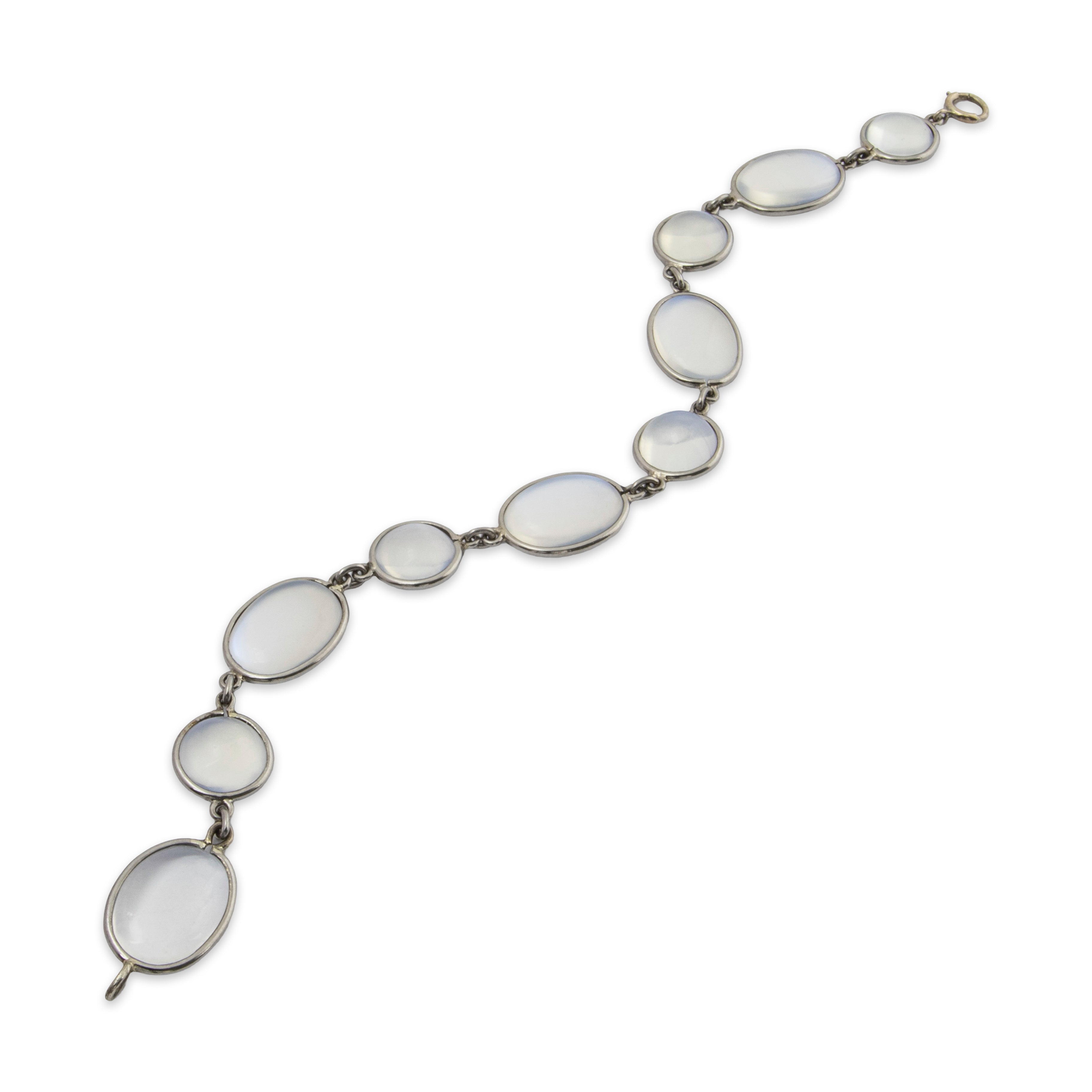 Vintage 14k White Gold 17.15cttw Blue Sheen Moonstone Bracelet 7.5、mySite、hinf8tx79