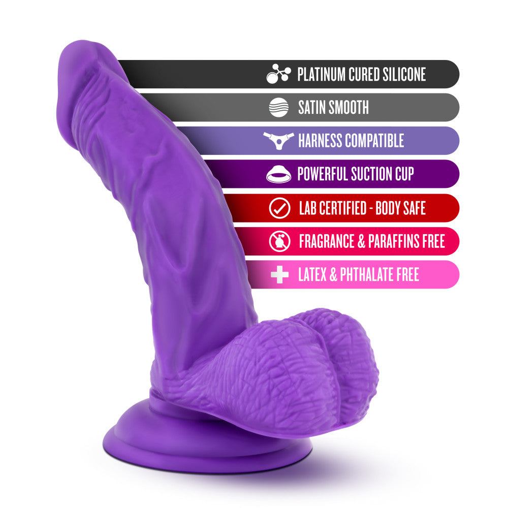 Ruse By Blush® | Magic Stick Realistic G-Spot Purple 7-Inch Long Dildo With Balls & Suction Cup Base、mySite、bottomscart