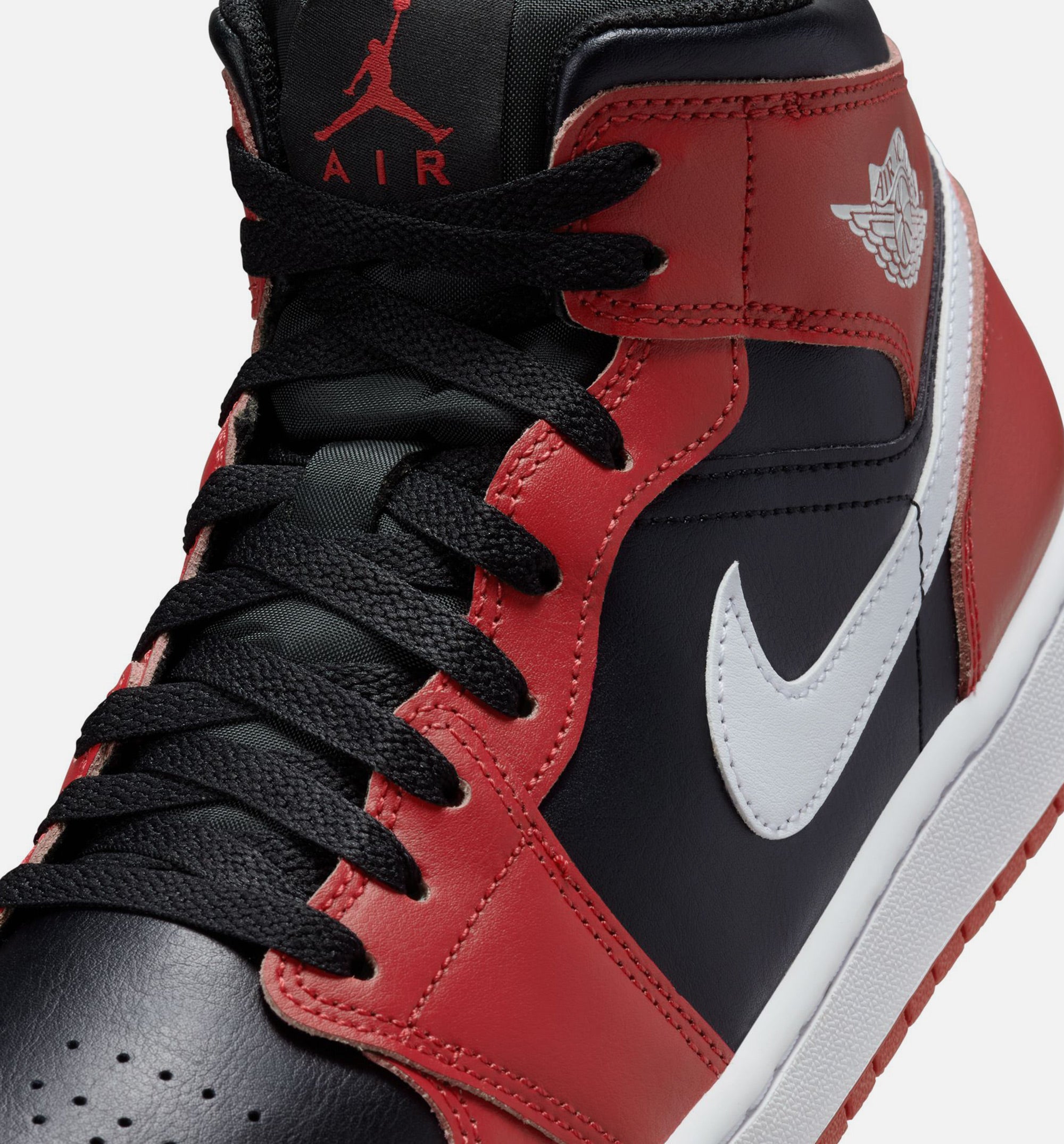 Air Jordan 1 Mid Black Gym Red Mens Basketball Shoe - Black/Gym Red/White、mySite、dreamappss