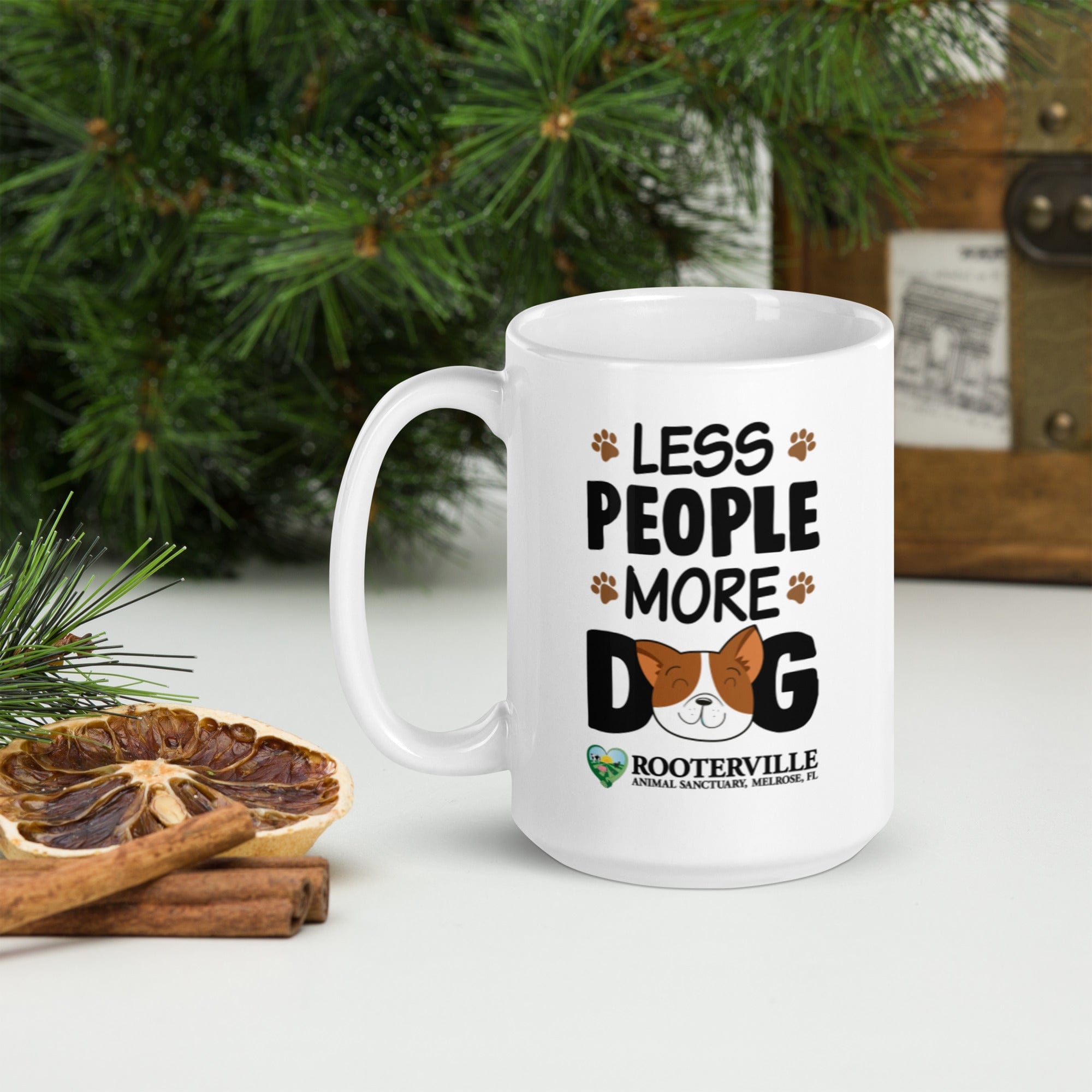 Less People More Dog White glossy mug、mySite、g9winljtr