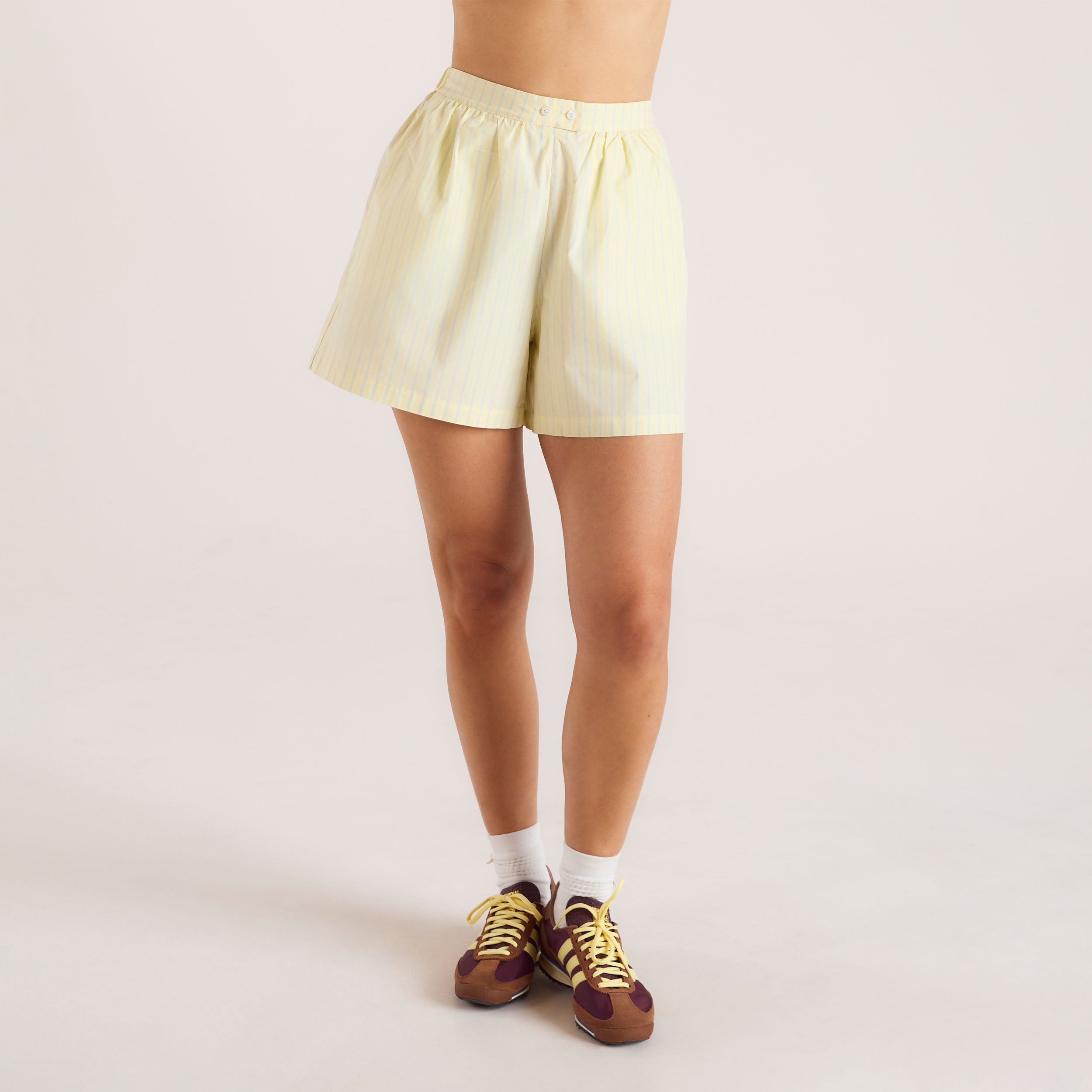 Striped Cotton Shorts - Yellow、mySite、bengalsvssteelers