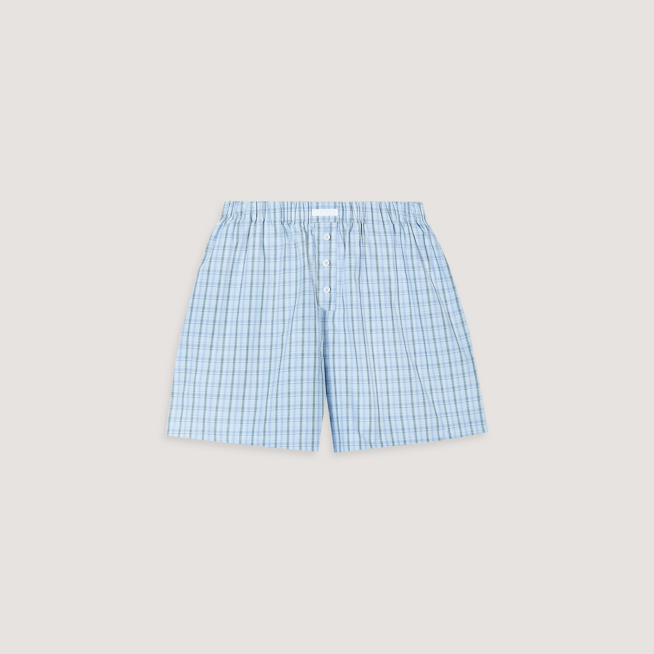 Checked Cotton Shorts - Blue、mySite、bengalsvssteelers