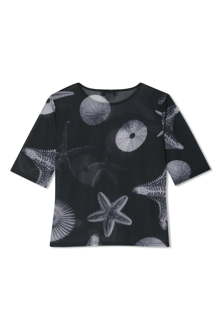 Black Seashell Mesh T Shirt、mySite、solidvoid