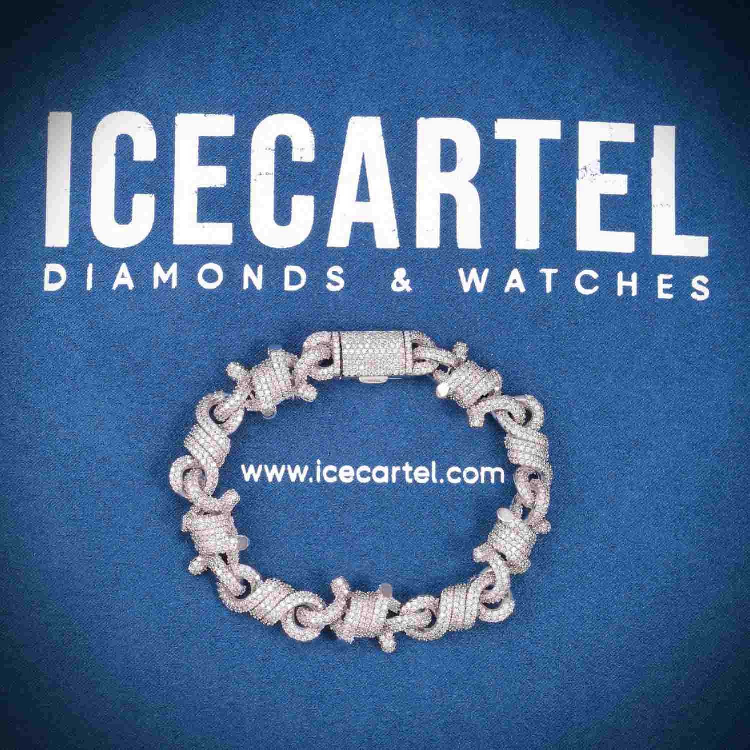 10MM Moissanite Spiked Infinity Link Bracelet 14K Gold、mySite、hinf8tx79