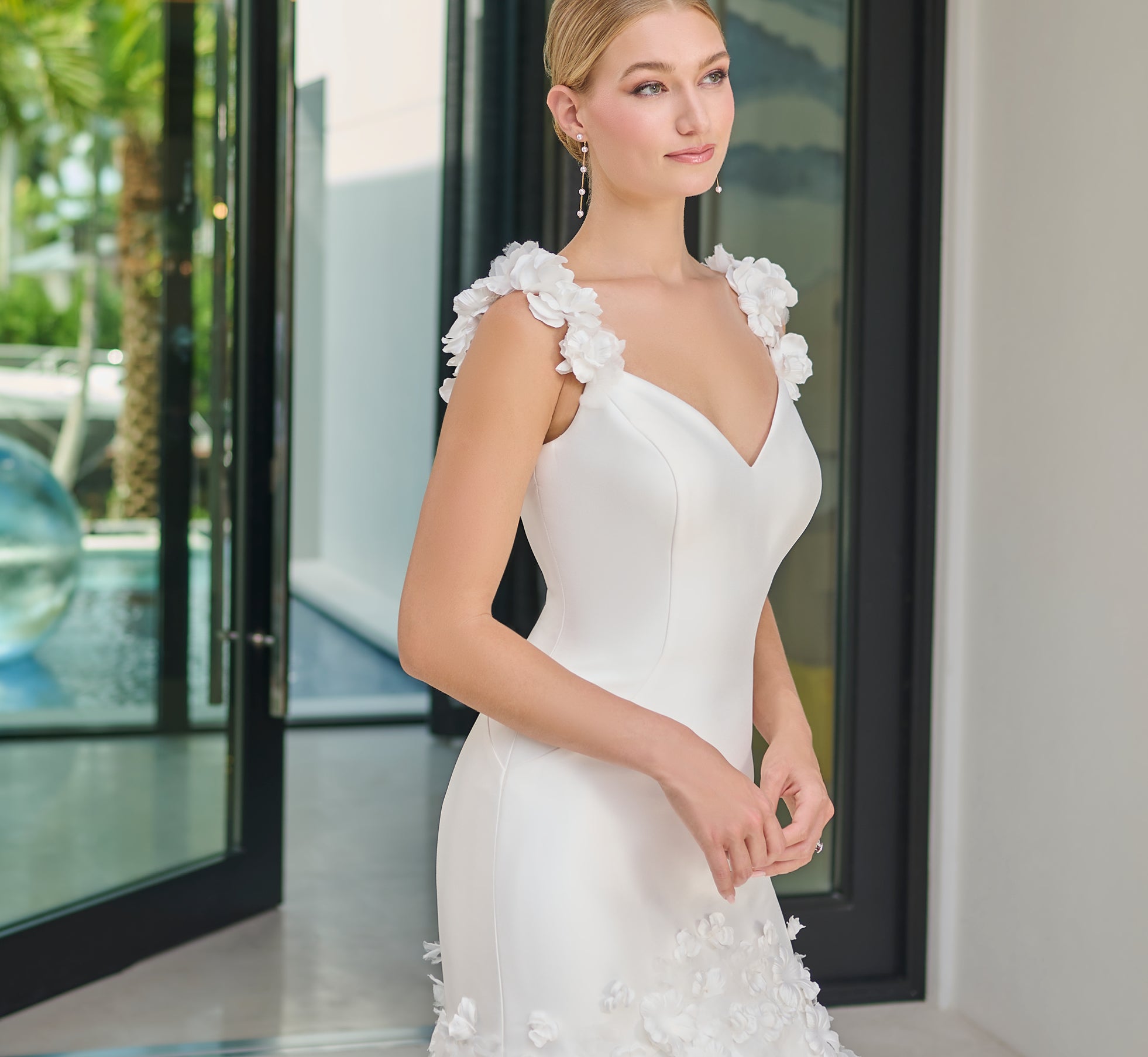 Stretch Mikado Mermaid Gown in Ivory、mySite、solidvoid