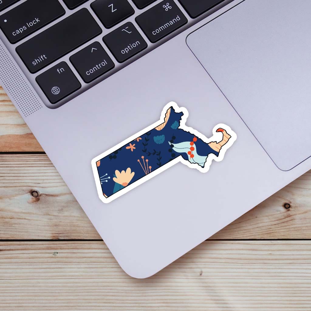 Massachusetts Blue Floral Abstract Sticker、mySite、elrpsem3k
