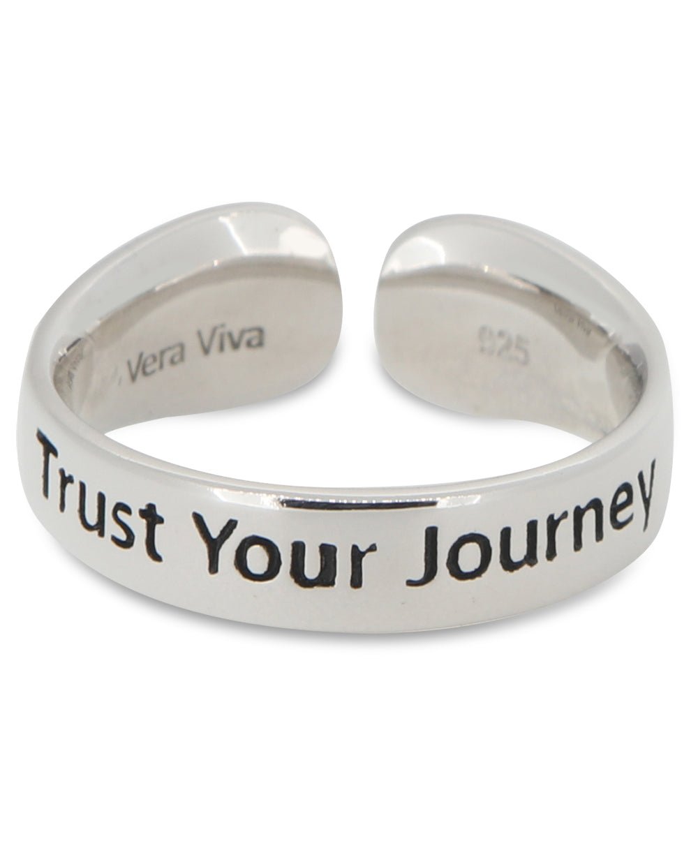Moon Phase Trust Your Journey Adjustable Inspirational Sterling Silver Ring、mySite、topwebapps