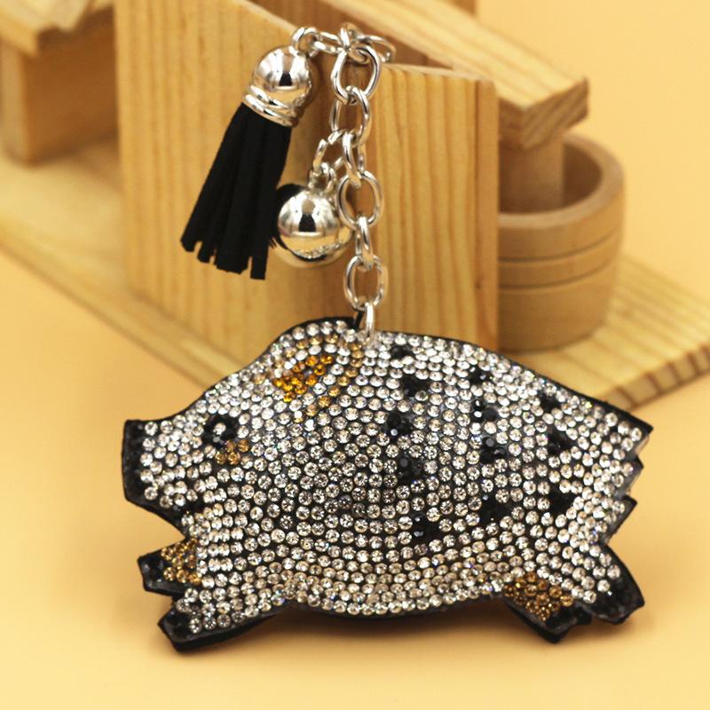 Wild Boar Keychain-Super Sparkly PVC Leather with Tassel CUTE!、mySite、g9winljtr